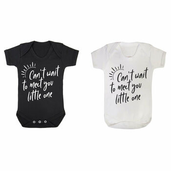 Can't Wait To Meet You New Baby Babygrow, 2 of 4