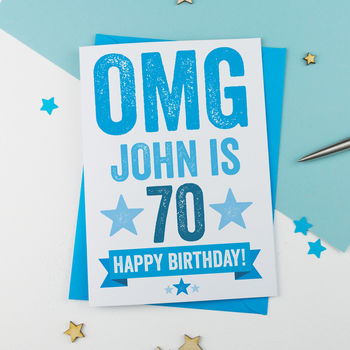 Omg Personalised 70th Birthday Card, 2 of 3