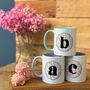 China Initial Mug With Bold Floral Plaque, thumbnail 1 of 11