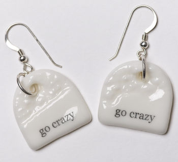 'Go Crazy' Porcelain Charm Earrings, 3 of 3