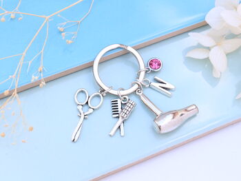 Personalised Hairdresser Keyring Hair Stylist Gift, 4 of 9