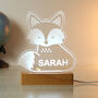 Personalised Cute Fox Wooden LED Night Light, thumbnail 8 of 10
