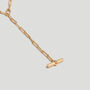 Adjustable Gold Chain T Bar Necklace In 18 K Gold Plated Sterling Silver, thumbnail 5 of 9