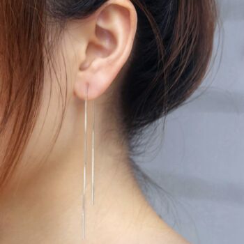 Sterling Silver Chain Threader Earrings, 3 of 5