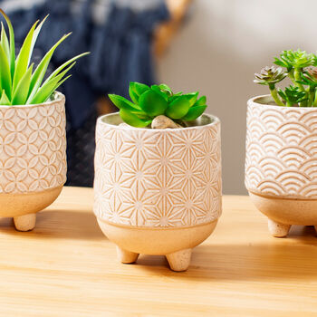 Set Of Three Japanese Style Ceramic Planters, 2 of 3