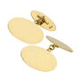 Personalised 9ct Solid Gold Oval Chain Cufflinks, thumbnail 3 of 5