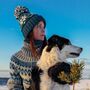 Teal Flora Nordic Knit Hat, thumbnail 3 of 6