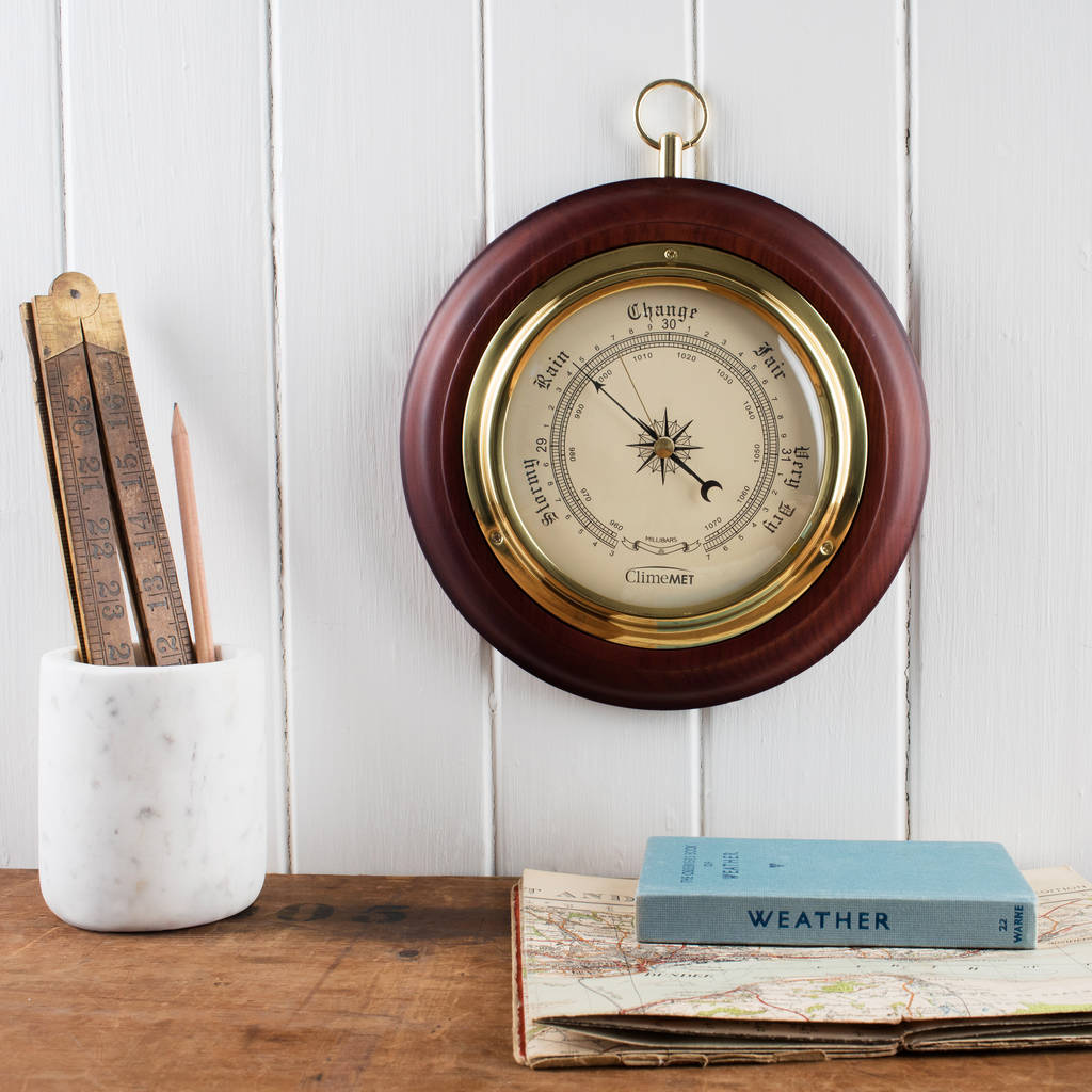 Customisable Wooden Barometer Dial By ClimeMET