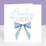Will You Be My Flower Girl Personalised Bow Card, thumbnail 1 of 5