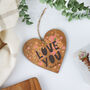Personalised Love You Wooden Hanging Heart, thumbnail 4 of 9