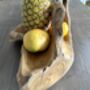 Huge Heavy 70–80cm Teak Wood Trug Bowl 6kg Fruit And Flower Holder, thumbnail 6 of 12