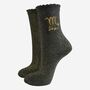 Women's Glitter Socks Black Gold Zodiac Scorpio, thumbnail 2 of 5