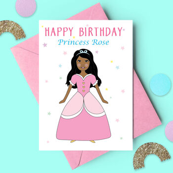 Princess Personalised Birthday Card, 2 of 4