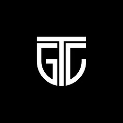 GTC Logo in white on a black background.