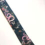Silk Tie Navy Blue With Pink Snake 'Enticement' Design, thumbnail 3 of 5