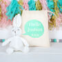 Organic Bunny Rabbit And Personalised Bag, thumbnail 1 of 3