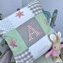 Personalised Alphabet Cushion Peach And Mint, thumbnail 9 of 12