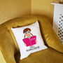 Personalised Girl's Reading Cushion Gift, thumbnail 5 of 8