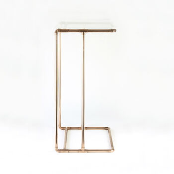 Handmade Side Table In Copper With Clear Acrylic Top, 9 of 9