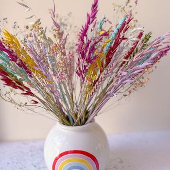 Rainbow Dried Flowers With Vase, 2 of 5
