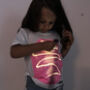 Childrens Interactive Peach Glow Tshirt In White, thumbnail 1 of 3