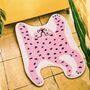 Vibrant Colour Pop Pink Leopard Bath Mat, thumbnail 2 of 11