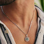 Heart Chakra Men's Emerald Silver Necklace, thumbnail 1 of 10