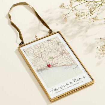 Personalised Home Stitched Heart Map Print, 4 of 6