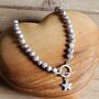 Grey Freshwater Pearl Star Charm Necklace, thumbnail 1 of 2