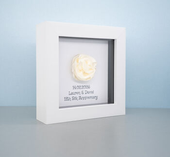 Personalised 12th Silk Anniversary Silk Rose Frame Gift, 5 of 6