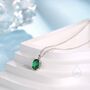 Sterling Silver Oval Cz Pendant Necklace, thumbnail 2 of 12