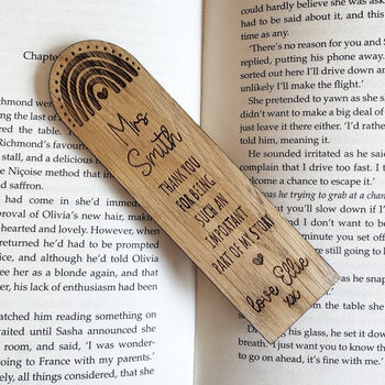 Personalised Teachers Wooden Bookmark Gift Thank You, 6 of 10