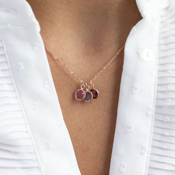 Rose Gold Plated Family Birthstone Charm Necklace, 5 of 10