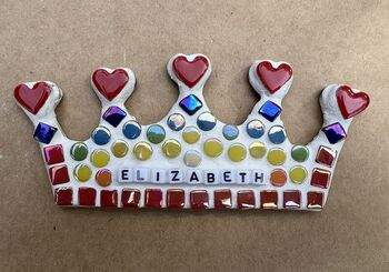 Child's Personalised Crown Mosaic Craft Kit, 2 of 3
