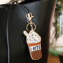 Beaded Iced Latte Keyring And Bag Charm, thumbnail 3 of 4