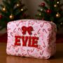 Personalised Christmas Candy Cane Patch Pouch, thumbnail 1 of 6