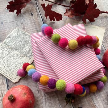 Pink Stripe Fibre Pattern Paper Size Wrapping Paper Sheet, 2 of 5