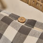 Set Of Two Grey Gingham Seat Pads With Buttons, thumbnail 5 of 6