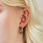 Black Cloisonné Hoop Earrings, thumbnail 1 of 9