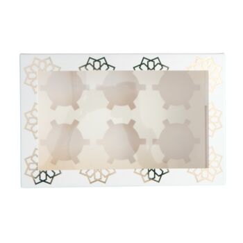 Geo Star Cupcake Box 3pk White And Gold, 2 of 3