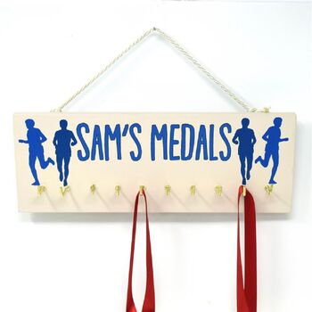 Personalised Running Medals Board Blue, 2 of 2