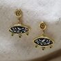 Gold Plated Sterling Silver Hieroglyphics Earrings, thumbnail 7 of 11