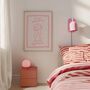 Less Drama More Pyjama Wall Print | Blush Pink And Cream, thumbnail 1 of 3