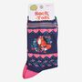 Women's Bamboo Socks Red Fox Wreath, thumbnail 5 of 5