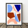 Blue And Brown Abstract Geometric Shapes Art Print, thumbnail 11 of 12