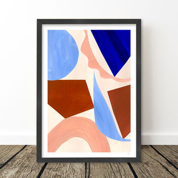 Blue And Brown Abstract Geometric Shapes Art Print, 11 of 12