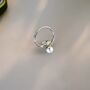 Monica Ivory Silver Pearl Roses Snow Ball Charm Gift Ring, thumbnail 5 of 5