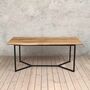 Dean Solid Live Edge Oak Industrial Dining Table, thumbnail 2 of 5
