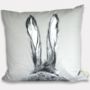 Hare Cushion 'The Runners Number One', thumbnail 3 of 5
