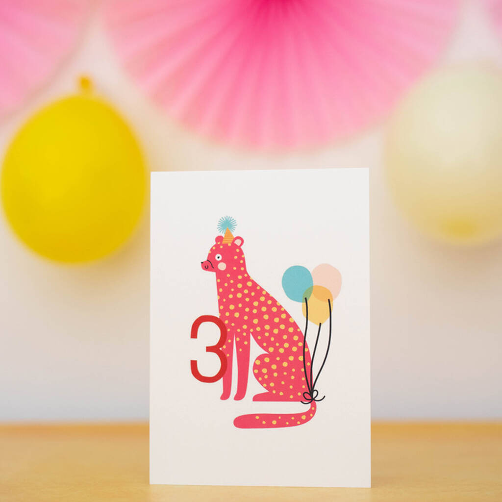 Three Cheetah Sustainable Birthday Card, 1 of 4